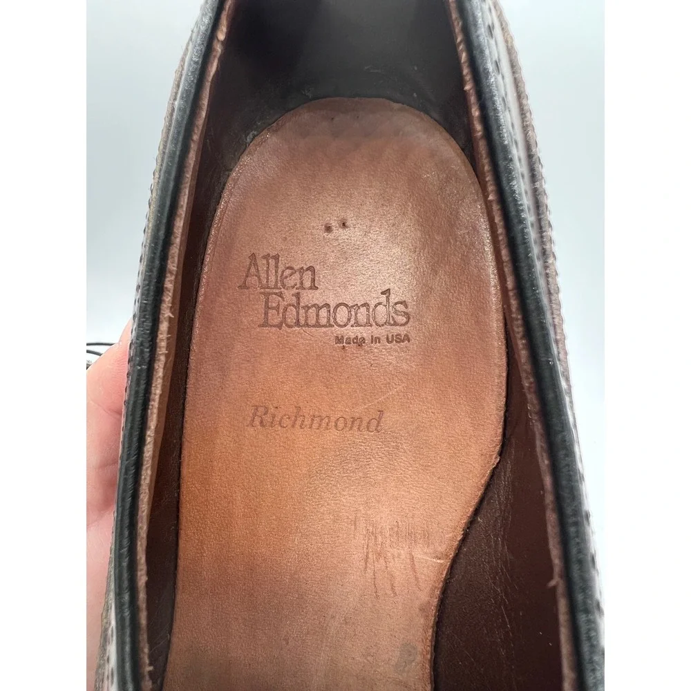 Allen Edmonds Richmond Wingtip Oxfords Mens‎ 11 D Burgundy Leather Made In USA